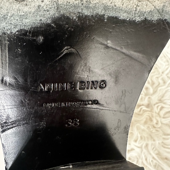 Anine Bing Sky Black Leather Ankle Boots size 8 - Picture 5 of 8